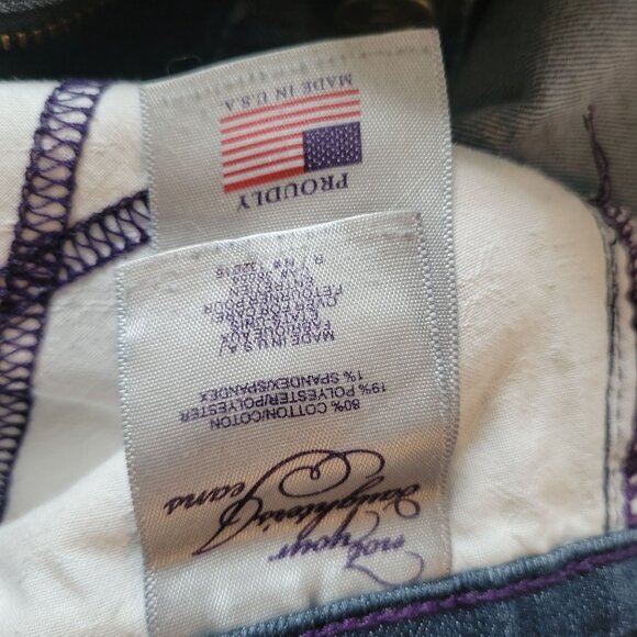 Not Your Daughters Jeans Lift Tuck Technology Size 10 Blue Denim Studded Pocket - Picture 3 of 6